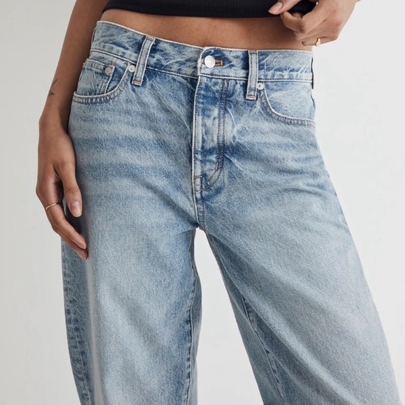 Madewell Denim - Madewell Low Slung Straight Jeans Women Size 32 Light Wash Casual Loose Classic